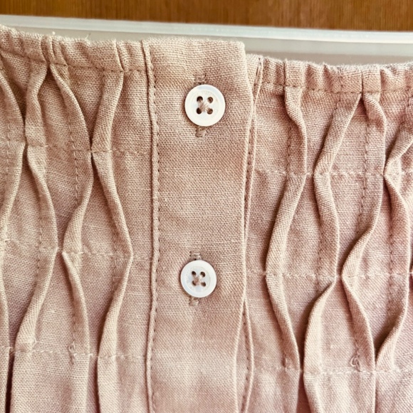 Elie Tahari Tiered Linen-Blend Midi Dress Baige Sundress Size M - Picture 7 of 16